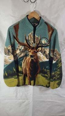 Creative Action Network Grand Teton National Park Elk Boys Sherpa Quarter Zip Fl